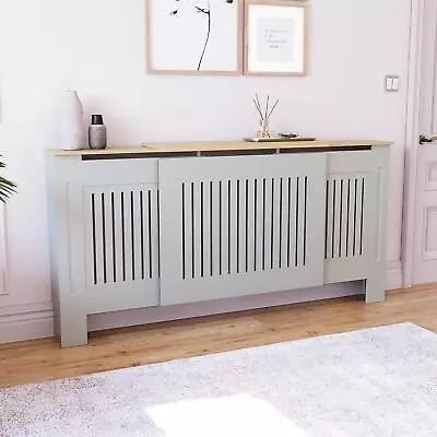 White Radiator Cover MDF Small Large Modern Wood Slat Grill Cabinet Furniture • £66.99