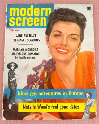 Modern Screen Magazine September 1956 Jane Russell Marilyn Monroe Natalie Wood • $12.73