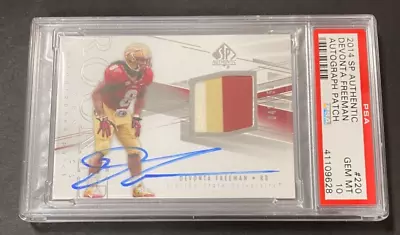 2014 Sp Authentic Devonta Freeman Auto Patch 041/550 Psa 10 Florida State • $34.99