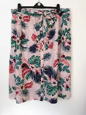 £6.50 • Buy Principles Size 20 Casual Floral Button Up Cotton Skirt NEW Bnwt RRP £25