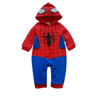 Newborn Kids Baby Boys Spider-man Romper Superhero Cute Jumpsuit Cosplay Costume • £6.59