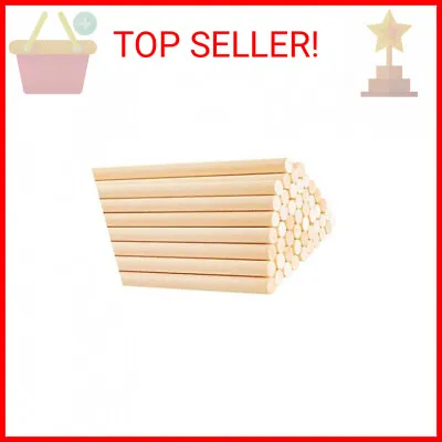 KTOJOY 50PCS Dowel Rods Wood Sticks Wooden Dowel Rods - 1/4 X 12 Inch Precut Dow • $9.51