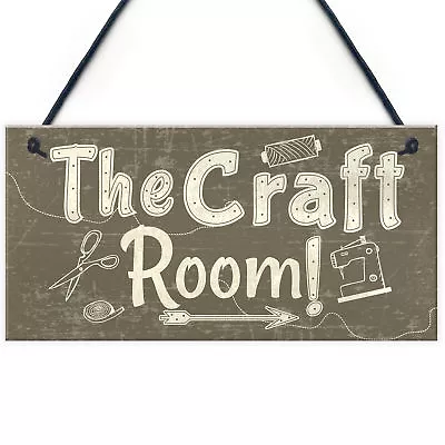 Handmade The Craft Room Home Decor Shabby Chic Hanging Door Wall Shed Plaque • £3.99