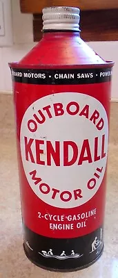 Vintage Kendall Outboard Motor Oil 2 Cyl Cone Top Quart Empty Can • $39.99