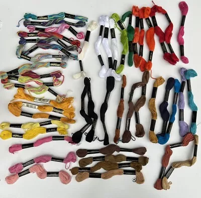 Vintage J&P Coats/Coats & Clark's Embroidery Floss Skeins Six Strand Lot Of 49 • $14.95