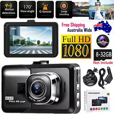 1080P Car Dash Camera Video DVR Recorder Front And Rear Night Vision Dual Cam AU • $23.99