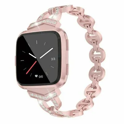 £7.30 • Buy Alloy Metal Bracelet VO Wristband Strap For Fitbit Versa 1/2/3/4/Lite/Sense 1/2