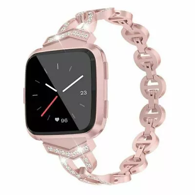 £7.30 • Buy Alloy Metal Bracelet VO Wristband Strap For Fitbit Versa 1/2/3/4/Lite/Sense 1/2