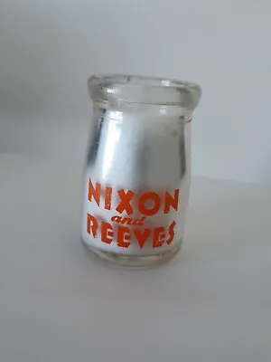 Nixon And Reeves Vandalia Il Ill Illinois Dairy Creamer Mini Milk Bottle Rare • $150