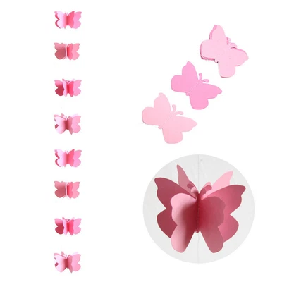 £3.37 • Buy Paper Butterfly Garland Hanging Banner Flag Garland Bunting DIY Party Decoration