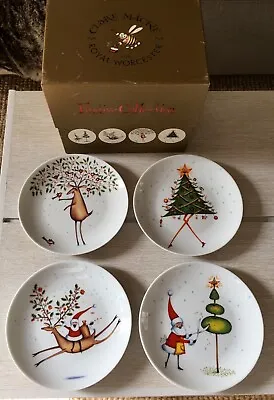 £15 • Buy 4 Royal Worcester Clare Mackie Festive Collection Christmas Canape Side Plates