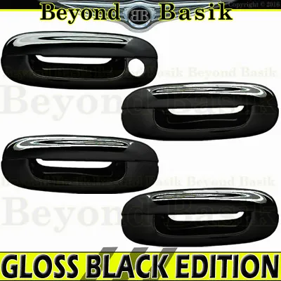 2002-2009 CHEVY TRAILBLAZER GMC ENVOY GLOSS BLACK Door Handle Covers W/o PsgKey • $32.95