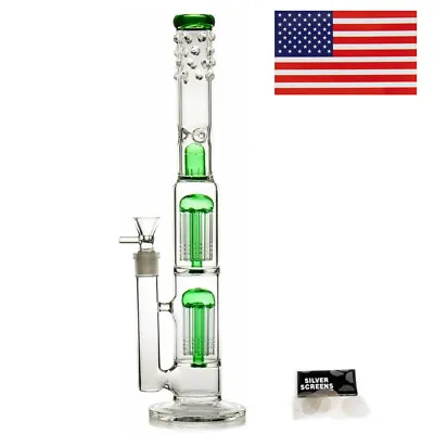 RORA 16inch Glass Bong Smoking Water Pipes Glass Hookahs Bong 18mm Bowl UK Stock • £27.59