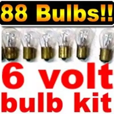 Assorted 6 Volt Light Bulbs For 1941 & Up Vintage Kit Of 88 Bulbs For Low Price! • $36.95