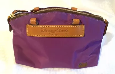 DOONEY & BURKE Purple Zip Up Clutch Bag-Cloth With Leather Trim-9 X 6 In • $24.99