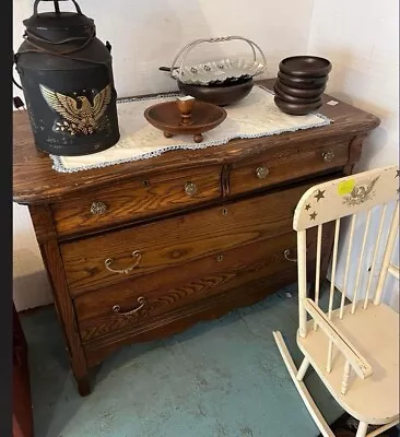 Antique Mission Style Arts & Crafts Heavy Oak Lowboy Vintage Dresser • $250
