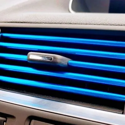 10x Car Auto Accessories Air Conditioner Air Outlet Decoration Strip Cover Blue • £2.29