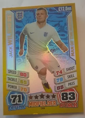 Match Attax 2014 World Cup Rio Jack Wilshere Man Of The Match #249 England • £2.45