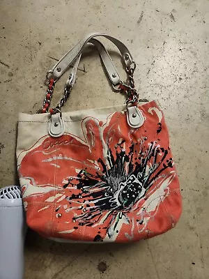 Coach Poppy # K 1182 -19027 Placed Flower Sequin Glam Tote Shoulder Bag • $89.95