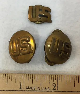 US Military Pins Brass NS Meyer New York Double Tie Back Vintage Lot Of 3 • $14.99