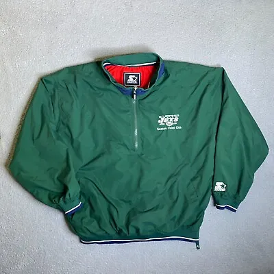 Starter New York Jets 1/4 Zip Pullover Large Green NFL Season Ticket Club VTG • $54.88