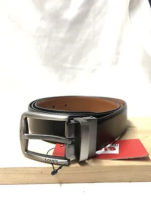 Mens Levi’s Leather Belt 32 To 34 Waist Nw(dv0) Classic Black Reversible • £23.95