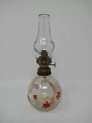 P&A Mfg. Co. Acorn Mini Oil Lamp Clear Glass Floral Pattern 7.5” Tall • $9.99