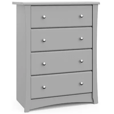 Stork Craft USA Crescent 4-Drawer Engineered Wood Chest In Pebble Gray • $217.96