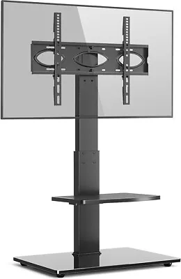 RFIVER Universal Tall Swivel TV Floor Stand For 32-70 Inch Flat Curved Black • £81.95