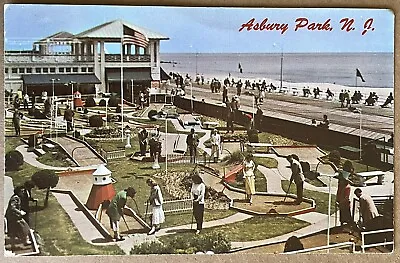 Asbury Park People Playing Miniature Golf New Jersey Vintage Postcard C1950 • $7.98