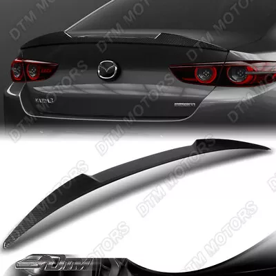 For 19-23 Mazda 3 Mazda3 Sedan Carbon Painted V-Style Rear Trunk Spoiler W-Power • $84.99