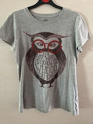Womens Word Of Mouth Owl T Shirt Size Xl (uk 16) • £6