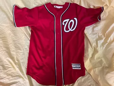 $35 • Buy Majestic Cool Base Washington Nationals Trea Turner #7 Red Sewn MLB Jersey Sz M