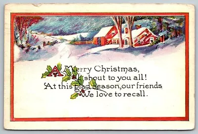 Merry  Christmas  Greeting  Xmas  Postcard  1923 • £4.92