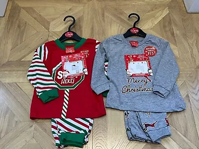 ✅ Baby Boys Xmas Pjs / Pyjamas Christmas Set / Festive Outfit / Bnwt New / 9-12 • £10