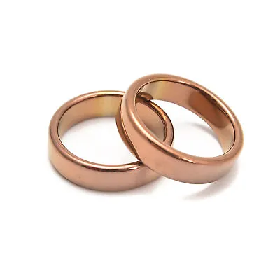 Copper Hematite Band Ring Basic Ring For Men And Women Flat Ring Sold 1 Piece • $4.49