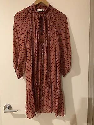 Zimmerman Espionage Rosewood Dot Dress Size 1 • $200