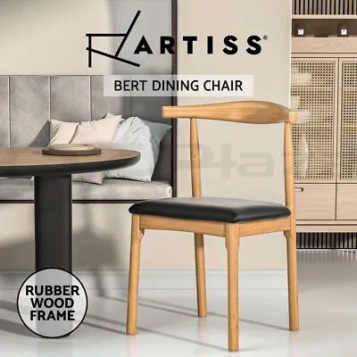 $75.95 • Buy Artiss Dining Chair Replica Leather Upholstered Cafe Kitchen Chair Black