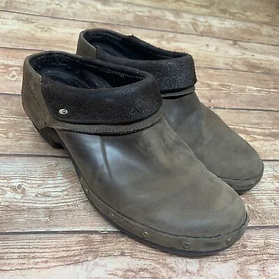 Merrell Shoes Womens 8 Luxe Wrap Bitter Mule Clogs Brown Leather Casual J68662 • $29.69