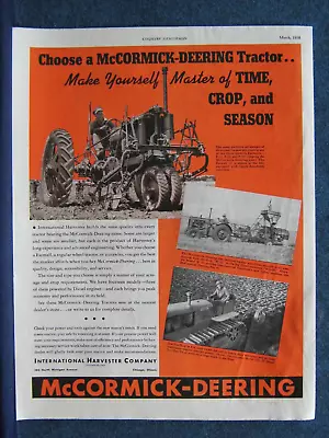 1938 McCormick-Deering Tractor Farmall Ad - Farmall 12 Model W-30 & Model TD35 • $10