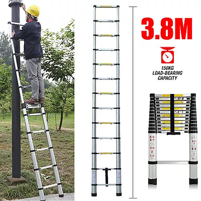 Extension Telescoping Ladder Aluminum Multi-Purpose Folding Loft Ladder 330lbs  • $77.20