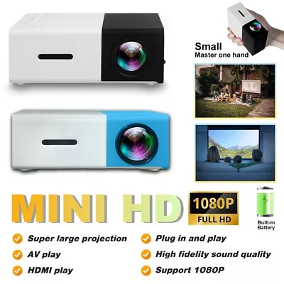 Portable Multimedia Projector FHD 1080P YG300 Home Mini Theater Cinema Beamer UK • £28.99