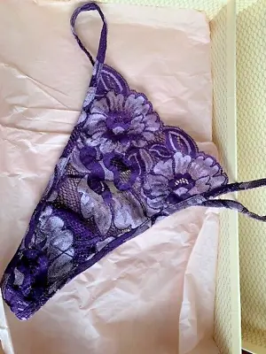 Marvel By La Perla Lace Thong Large/size 4 Purple NWT • $25