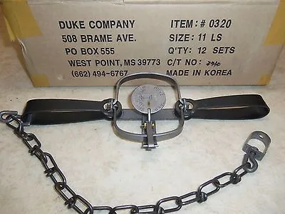 4 New Duke # 11 Long Spring Traps Raccoon Mink Muskrat Nuisance Trapping 0320 • $42.95