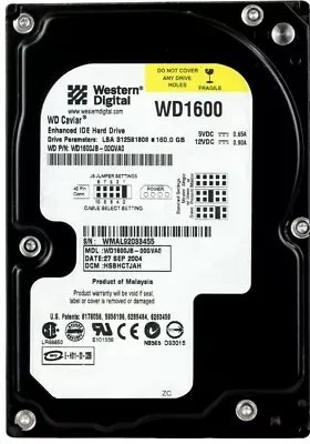 Hard Drive WD Caviar WD1600BB 160GB 7200U/Min 2MB Ata Pata Ide 3.5'' Inch • $140.23