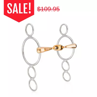 Mikmar Cupreon Three Ring Snaffle With Simple Center Mouthpiece | Horse Bits • $78.95