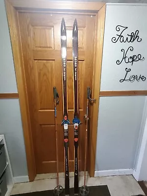 Asnes Fur-langrenn Cross Country Skiis W/poles Hickory Sole • $130