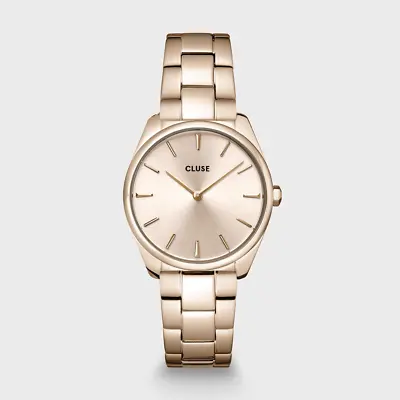 CLUSE Feroce Petite Full Rose Gold Link Watch 32mm Rose Dial CW11201 • $189