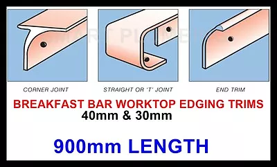 £12.99 • Buy Kitchen Worktop Breakfast Bar Edging Joining Strips Trims 900mm *FREE DELIVERY*