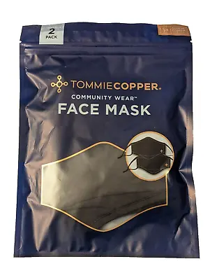 TOMMIE COPPER 2-Pack ADJUSTABLE MOISTURE WICKING FACE MASKS COVERING BLACK - NEW • $12.95